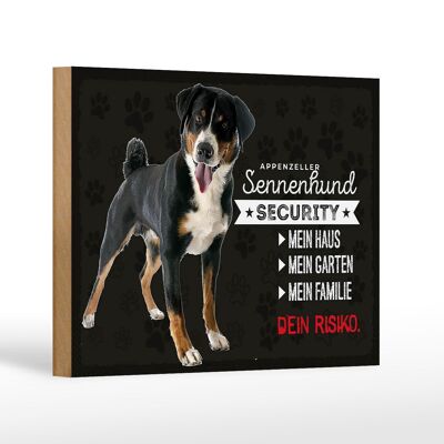 Holzschild Spruch 18x12 cm Sennenhund Security mein Haus