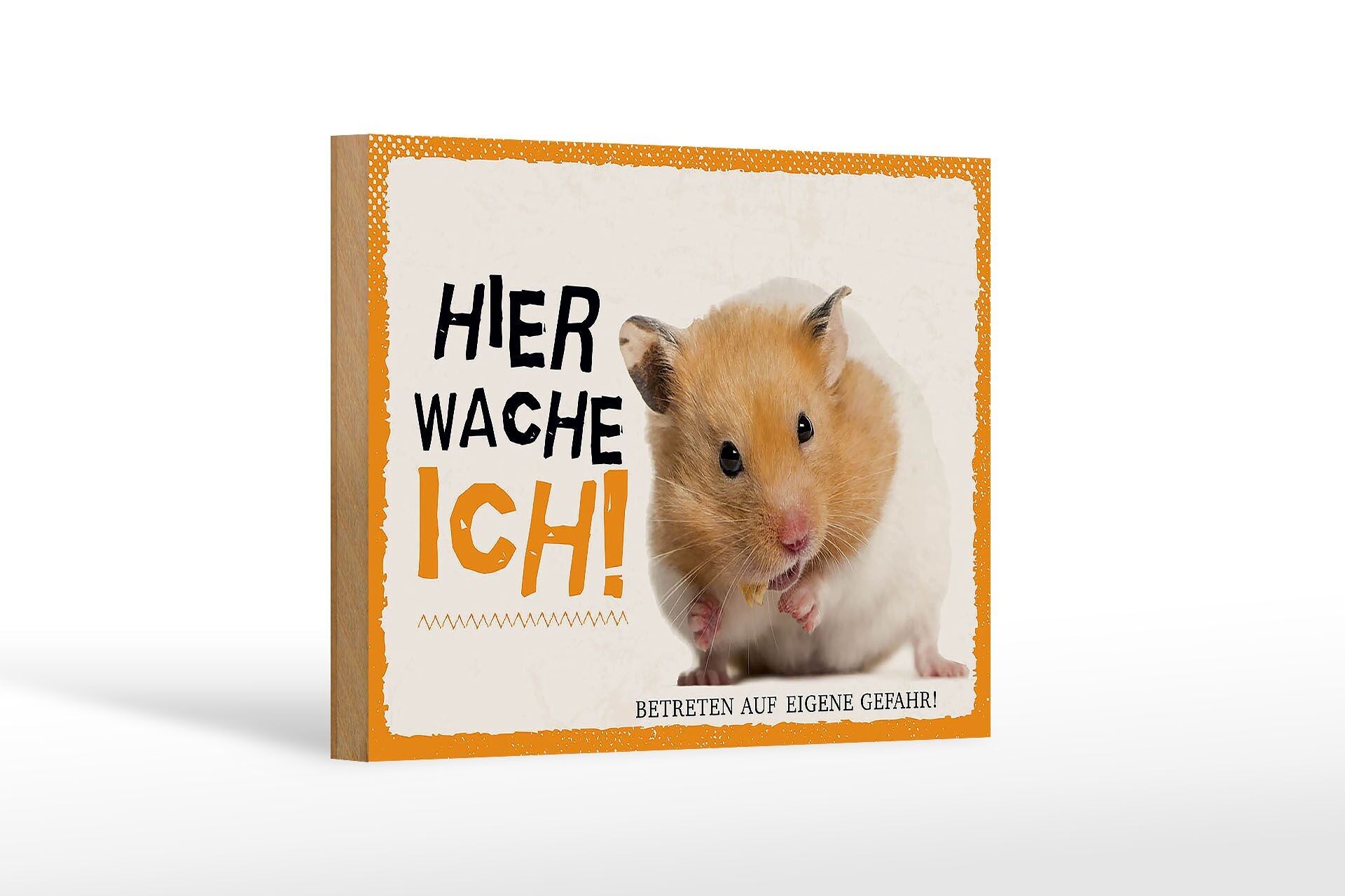 Cartello in legno con scritta "criceto" 18x12 cm qui guardo il mio pericolo