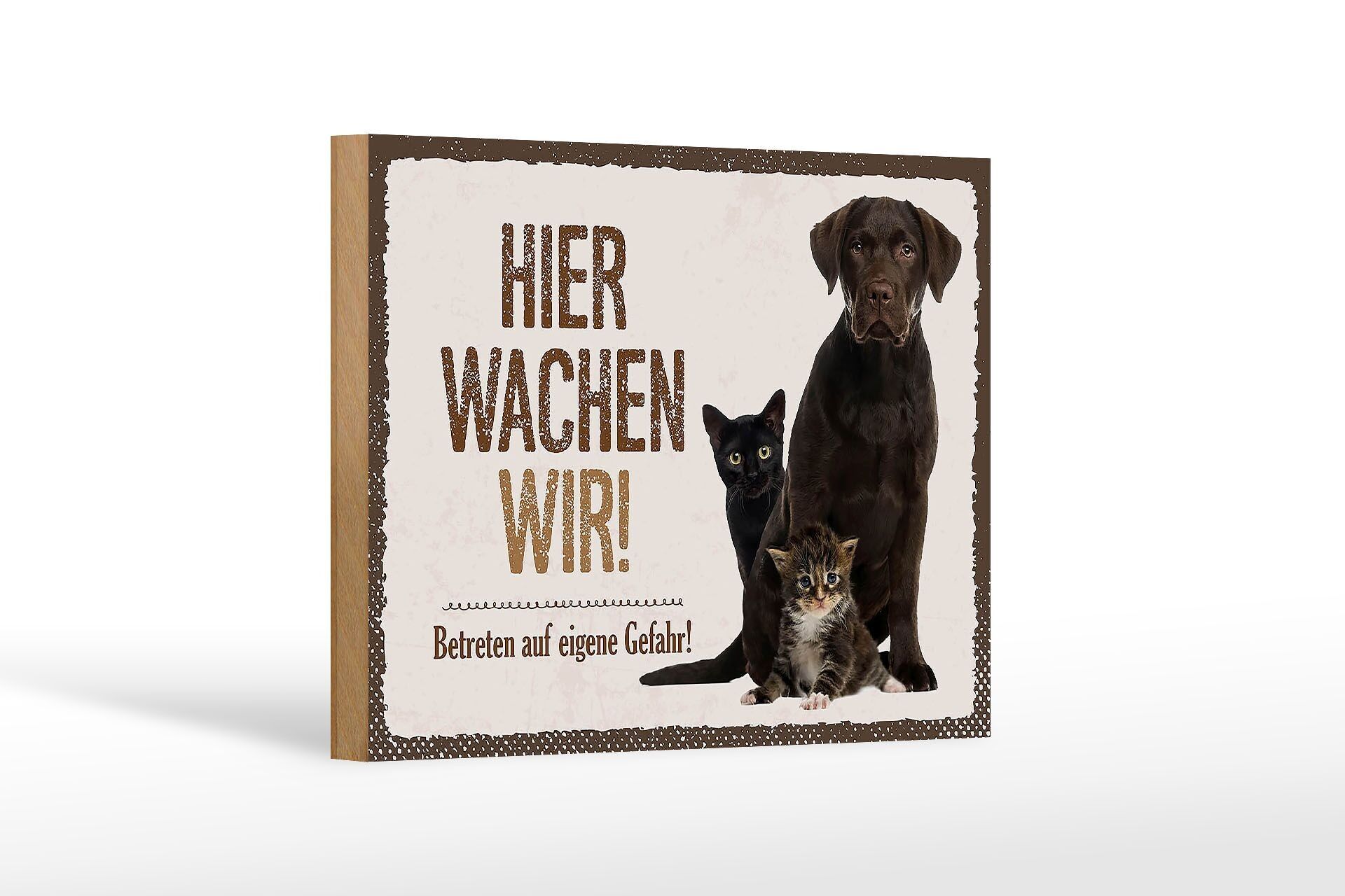 Cartello in legno con scritta "Animali cane" 18x12 cm qui guardiamo la decorazione