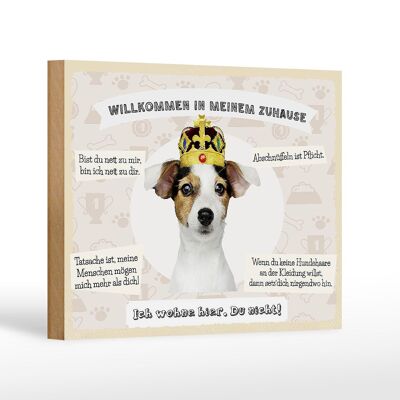 Cartel de madera que dice 18x12 cm animales perros bienvenidos viven aquí