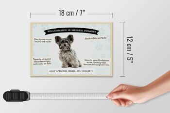 Panneau en bois indiquant 18x12 cm Animaux Yorkshire Terriers bienvenus 4