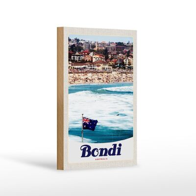 Cartel de madera viaje 12x18 cm Bondi Australia decoración playa vacaciones