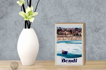Panneau en bois voyage 12x18 cm Bondi Australie décoration de plage de vacances 3