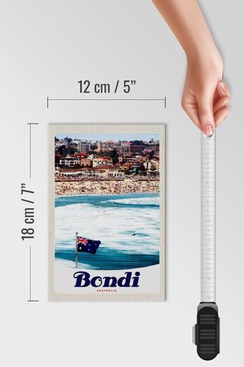 Panneau en bois voyage 12x18 cm Bondi Australie décoration de plage de vacances 4