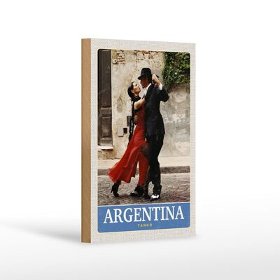 Cartello da viaggio in legno 12x18 cm Argentina Tango Street Vacation