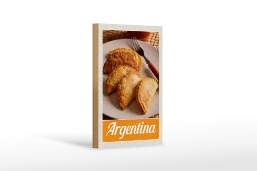 Holzschild Reise 12x18 cm Argentinien traditionelle Speisen