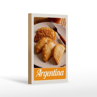Cartel de madera viaje 12x18 cm comida tradicional argentina