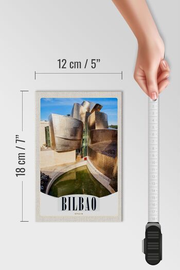 Panneau en bois voyage 12x18 cm Bilbao Espagne architecture Europe 4