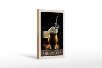 Panneau en bois voyage 12x18 cm destination de vacances tradition Argentine 1