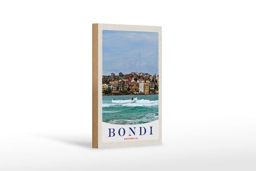 Holzschild Reise 12x18 cm Bond Australia Surfen Meer Wellen