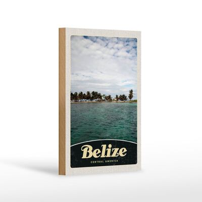 Holzschild Reise 12x18 cm Belize Central Amerika Strand Dekoration