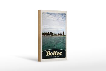 Panneau en bois voyage 12x18 cm Belize Amérique Centrale décoration de plage 1