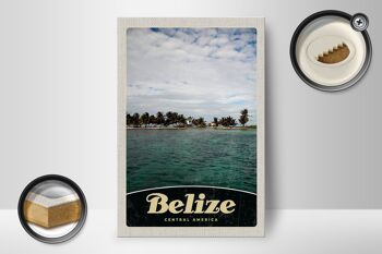 Panneau en bois voyage 12x18 cm Belize Amérique Centrale décoration de plage 2