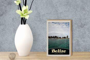 Panneau en bois voyage 12x18 cm Belize Amérique Centrale décoration de plage 3