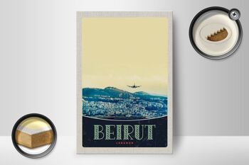 Panneau en bois voyage 12x18 cm Beyrouth capitale Liban vacances 2