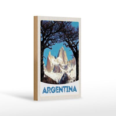 Cartello in legno da viaggio 12x18 cm decorazione escursione sulle montagne dell'Argentina