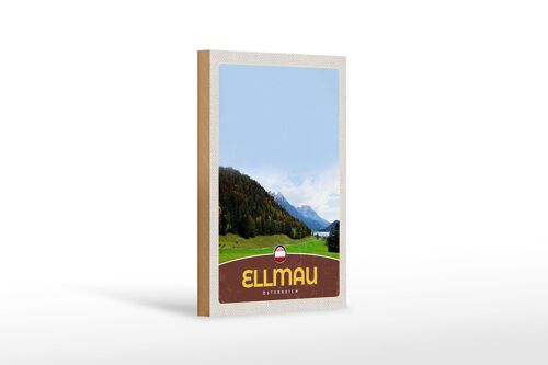 Holzschild Reise 12x18 cm Ellmau Österreich Natur Wälder Urlaub
