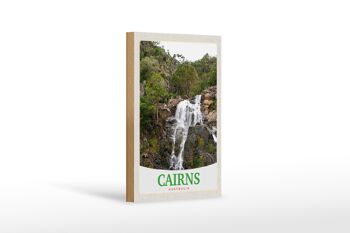 Panneau en bois voyage 12x18 cm Cairns Australie cascade nature 1