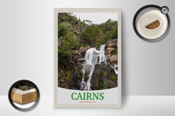 Panneau en bois voyage 12x18 cm Cairns Australie cascade nature 2