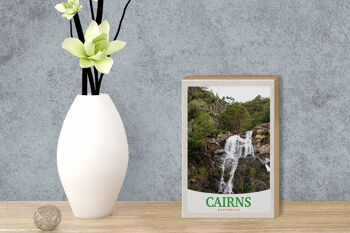 Panneau en bois voyage 12x18 cm Cairns Australie cascade nature 3