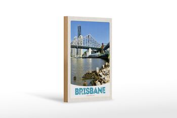 Panneau en bois voyage 12x18 cm Brisbane Australie décoration du centre-ville 1
