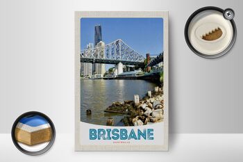 Panneau en bois voyage 12x18 cm Brisbane Australie décoration du centre-ville 2