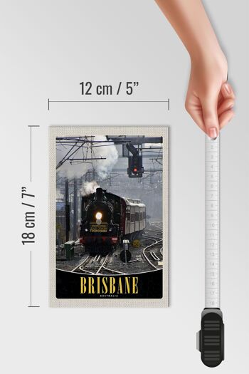 Panneau en bois voyage 12x18 cm décoration locomotive Brisbane Australie 4