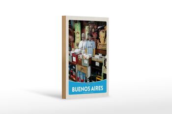 Panneau en bois voyage 12x18 cm plaques Buenos Aires Argentine 1