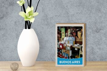 Panneau en bois voyage 12x18 cm plaques Buenos Aires Argentine 3