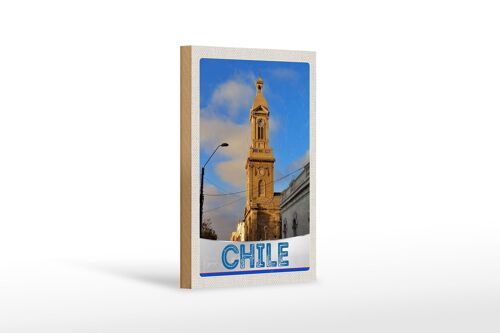 Holzschild Reise 12x18 cm Chile Stadt Architektur Europa