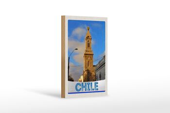 Panneau en bois voyage 12x18 cm Chili architecture ville Europe 1