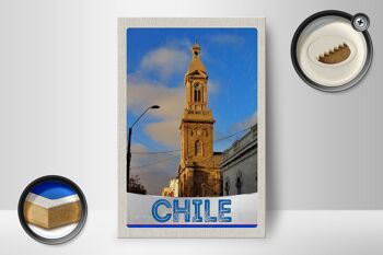 Panneau en bois voyage 12x18 cm Chili architecture ville Europe 2