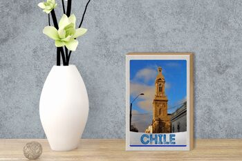 Panneau en bois voyage 12x18 cm Chili architecture ville Europe 3