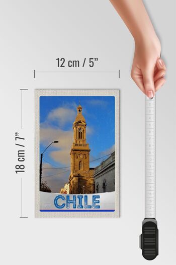 Panneau en bois voyage 12x18 cm Chili architecture ville Europe 4