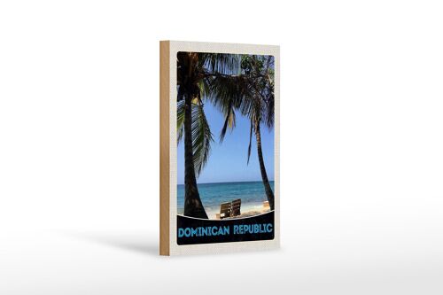 Holzschild Reise 12x18 cm Dominikanische Republik Strand Dekoration