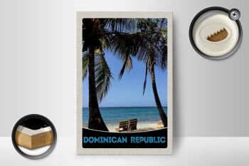 Panneau en bois voyage 12x18 cm décoration plage République Dominicaine 2