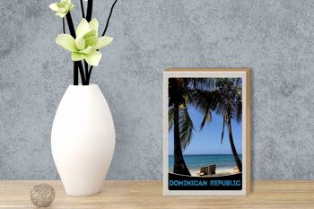 Panneau en bois voyage 12x18 cm décoration plage République Dominicaine 3