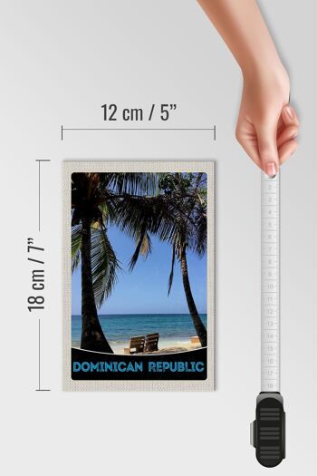 Panneau en bois voyage 12x18 cm décoration plage République Dominicaine 4