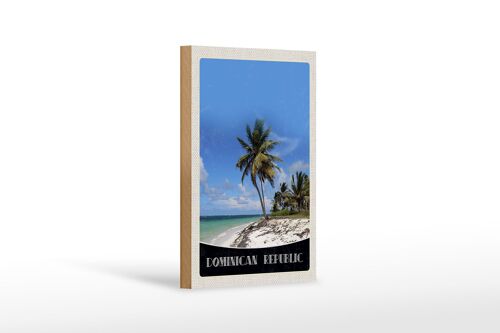 Holzschild Reise 12x18 cm Dominikanische Republik Strand