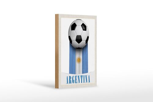Holzschild Reise 12x18 cm Argentinien Flagge Fußball Urlaub