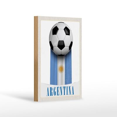 Cartel de madera viaje 12x18 cm bandera Argentina fútbol vacaciones