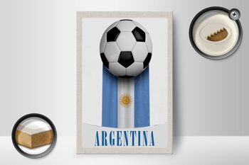 Panneau en bois voyage 12x18 cm drapeau argentin football vacances 2