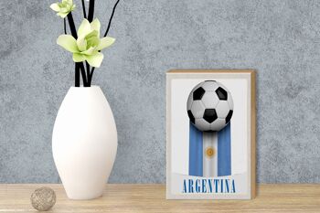 Panneau en bois voyage 12x18 cm drapeau argentin football vacances 3