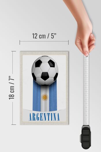 Panneau en bois voyage 12x18 cm drapeau argentin football vacances 4
