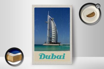 Panneau en bois voyage 12x18 cm Dubaï Afrique plage mer gratte-ciel 2