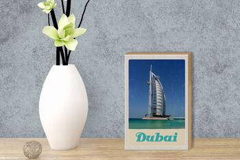 Panneau en bois voyage 12x18 cm Dubaï Afrique plage mer gratte-ciel 3