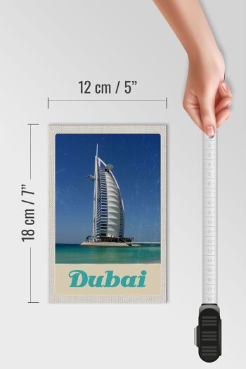 Panneau en bois voyage 12x18 cm Dubaï Afrique plage mer gratte-ciel 4