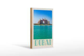Panneau en bois voyage 12x18 cm Dubaï plage mer mosquée soleil 1