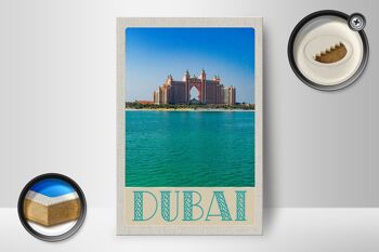 Panneau en bois voyage 12x18 cm Dubaï plage mer mosquée soleil 2