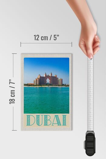 Panneau en bois voyage 12x18 cm Dubaï plage mer mosquée soleil 4